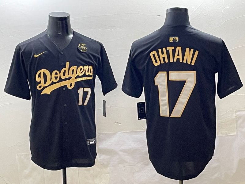 Men Los Angeles Dodgers #17 Ohtani Black Gold Nike 2025 MLB Jersey style 4249->los angeles dodgers->MLB Jersey